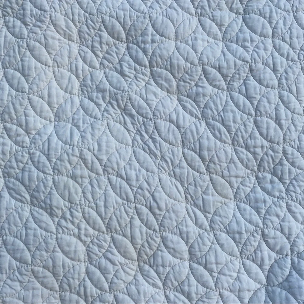 Restoration Hardware King Bedding Quilt Green White Heavyweight Reversible